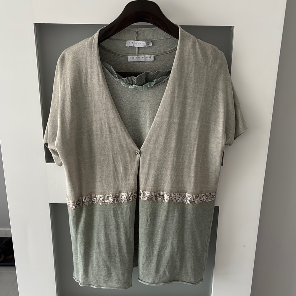 Fabiana Fillipi linen  sweater set size 46/L